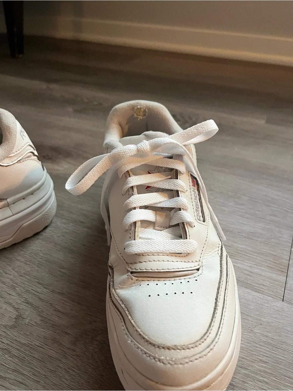 Reebok Women's Cream Platform Leather Sneakers